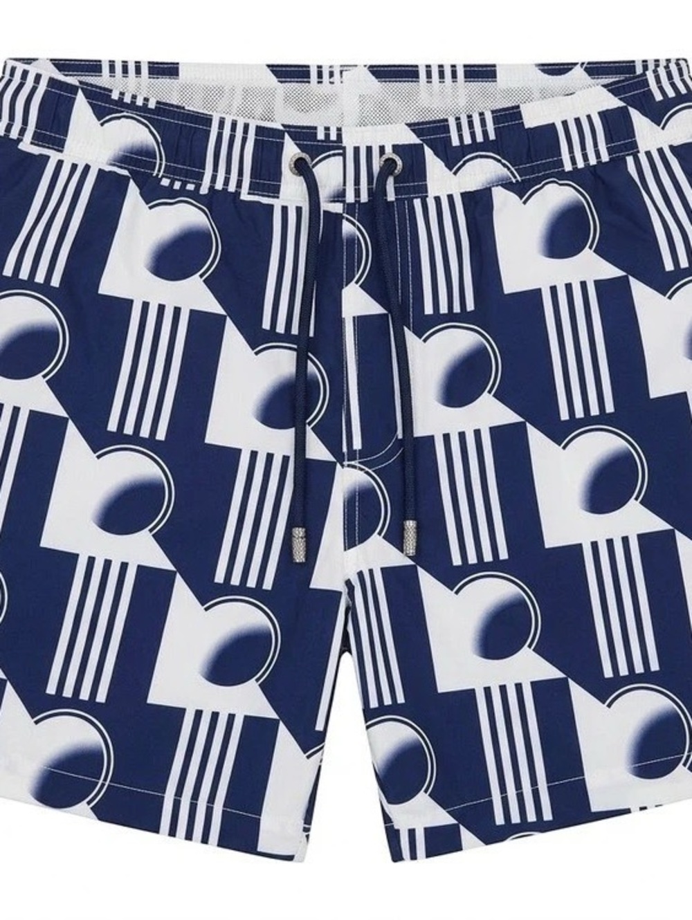 Cabana Club Geometric Swim Trunks in Blue & White Size Medium Like New